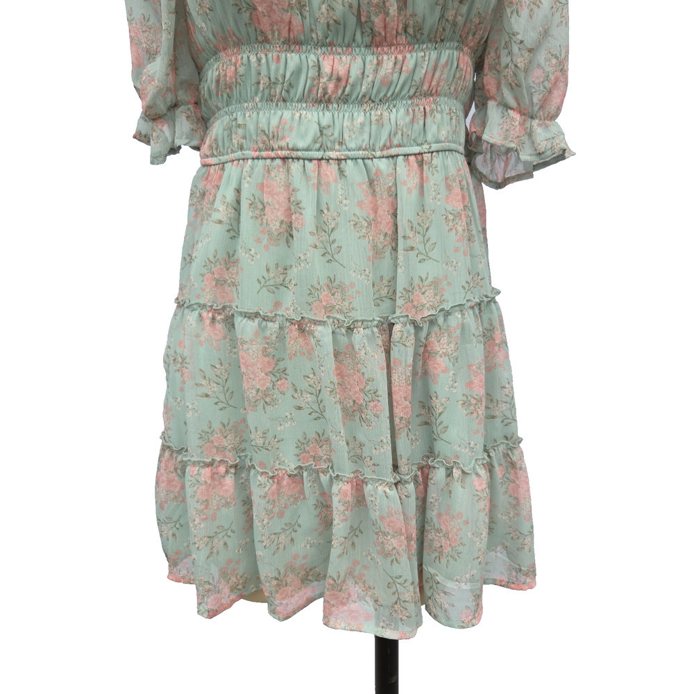 Vintage Y2K Trixxi Milkmaid Dress Size M Floral Coquette Blue Fairy Cottage - Picture 3 of 7